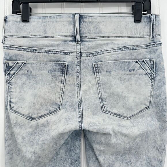 Apt 9 Jeans Womens 8 Petite Ankle Tummy Control Acid Wash Stretch Denim Cuffed - Picture 5 of 12